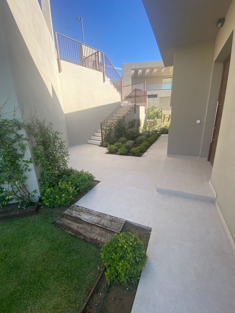 Landscaped villa entrance